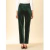imageAllegra K Womens 2023 Velvet Elegant High Waist Trousers with Pockets Work Ankle PantsDeep Green