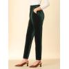 imageAllegra K Womens 2023 Velvet Elegant High Waist Trousers with Pockets Work Ankle PantsDeep Green