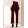 imageAllegra K Womens 2023 Velvet Elegant High Waist Trousers with Pockets Work Ankle PantsRed