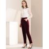 imageAllegra K Womens 2023 Velvet Elegant High Waist Trousers with Pockets Work Ankle PantsRed