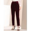 imageAllegra K Womens 2023 Velvet Elegant High Waist Trousers with Pockets Work Ankle PantsRed