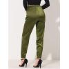 imageAllegra K Womens Drawstring Elastic Waist Athleisure Pants Ankle Length Satin Joggers with PocketArmy Green