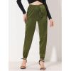 imageAllegra K Womens Drawstring Elastic Waist Athleisure Pants Ankle Length Satin Joggers with PocketArmy Green