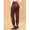 imageAllegra K Womens Drawstring Elastic Waist Athleisure Pants Ankle Length Satin Joggers with PocketBrown