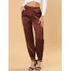 imageAllegra K Womens Drawstring Elastic Waist Athleisure Pants Ankle Length Satin Joggers with PocketBrown