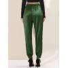 imageAllegra K Womens Drawstring Elastic Waist Athleisure Pants Ankle Length Satin Joggers with PocketDark Green