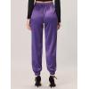 imageAllegra K Womens Drawstring Elastic Waist Athleisure Pants Ankle Length Satin Joggers with PocketPurple