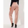 imageAllegra K Womens Fall Satin Joggers Drawstring Elastic High Waist Christmas Shiny Silky Satin Cargo PantsGraypink