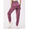 imageAllegra K Womens Fall Satin Joggers Drawstring Elastic High Waist Christmas Shiny Silky Satin Cargo PantsPink Purple