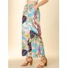 imageAllegra K Womens Floral Palazzo Elastic Waist Casual Wide Leg Tropical Beach PantsPink