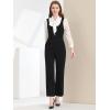 imageAllegra K Womens High Waist Casual Wide Leg Pants Overalls JumpsuitBlack