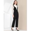 imageAllegra K Womens High Waist Casual Wide Leg Pants Overalls JumpsuitBlack