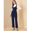 imageAllegra K Womens High Waist Casual Wide Leg Pants Overalls JumpsuitNavy Blue