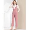 imageAllegra K Womens High Waist Casual Wide Leg Pants Overalls JumpsuitPink