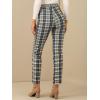 imageAllegra K Womens Plaid Cropped Trousers Button Casual Tartan Check Work PantsGreen