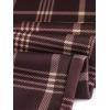 imageAllegra K Womens Plaid Cropped Trousers Button Casual Tartan Check Work PantsRed Brown