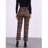 imageAllegra K Womens Plaid Cropped Trousers Button Casual Tartan Check Work PantsRed Brown