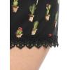 imageAllegra K Womens Summer Shorts Floral Printed Lace Trim Elastic Waist Beach ShortsBlackcactus Print