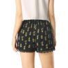 imageAllegra K Womens Summer Shorts Floral Printed Lace Trim Elastic Waist Beach ShortsBlackcactus Print