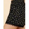 imageAllegra K Womens Summer Shorts Floral Printed Lace Trim Elastic Waist Beach ShortsBlacklittle Flower