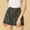 imageAllegra K Womens Summer Shorts Floral Printed Lace Trim Elastic Waist Beach ShortsBlackorange