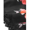 imageAllegra K Womens Summer Shorts Floral Printed Lace Trim Elastic Waist Beach ShortsBlackpeony Flower