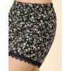 imageAllegra K Womens Summer Shorts Floral Printed Lace Trim Elastic Waist Beach ShortsBlackpinkflower