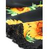 imageAllegra K Womens Summer Shorts Floral Printed Lace Trim Elastic Waist Beach ShortsBlacksunflowers