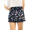 imageAllegra K Womens Summer Shorts Floral Printed Lace Trim Elastic Waist Beach ShortsBluefeather