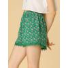 imageAllegra K Womens Summer Shorts Floral Printed Lace Trim Elastic Waist Beach ShortsGreen