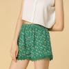 imageAllegra K Womens Summer Shorts Floral Printed Lace Trim Elastic Waist Beach ShortsGreen