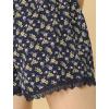 imageAllegra K Womens Summer Shorts Floral Printed Lace Trim Elastic Waist Beach ShortsNavy BlueyellowPink