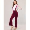imageAllegra K Womens Velvet Wide Leg Retro Shiny Glitter Overalls Jumpsuits PantsRed