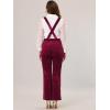 imageAllegra K Womens Velvet Wide Leg Retro Shiny Glitter Overalls Jumpsuits PantsRed