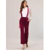 imageAllegra K Womens Velvet Wide Leg Retro Shiny Glitter Overalls Jumpsuits PantsRed