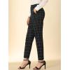 imageAllegra K Womens Vintage Tartan Plaid Pants Elastic Waist Straight Long TrousersBlack