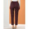 imageAllegra K Womens Vintage Tartan Plaid Pants Elastic Waist Straight Long TrousersBurgundy