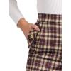 imageAllegra K Womens Vintage Tartan Plaid Pants Elastic Waist Straight Long TrousersWine Red Yellow