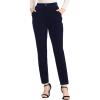 imageAllegra K Womens 2023 Velvet Elegant High Waist Trousers with Pockets Work Ankle PantsBlue