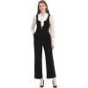 imageAllegra K Womens High Waist Casual Wide Leg Pants Overalls JumpsuitBlack