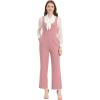 imageAllegra K Womens High Waist Casual Wide Leg Pants Overalls JumpsuitPink