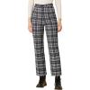 imageAllegra K Womens Plaid Cropped Trousers Button Casual Tartan Check Work PantsBlack