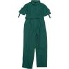 imageAllegra K Womens Short Sleeve Collared Cropped Coverall Button Down Tie Waist Cotton Cargo JumpsuitBlue Green