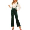 imageAllegra K Womens Velvet Wide Leg Retro Shiny Glitter Overalls Jumpsuits PantsGreen