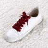 imageAllegra K Flat Velvet Shoelaces 06 Inches Wide Ribbon Shoe Laces Strings for Sneakers Shoes BootsWine Red