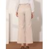 imageAllegra K Womens Bell Bottom 70s Long Pants High Waist Elegant Work TrousersApricot