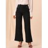 imageAllegra K Womens Bell Bottom 70s Long Pants High Waist Elegant Work TrousersBlack