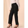 imageAllegra K Womens Bell Bottom 70s Long Pants High Waist Elegant Work TrousersBlack