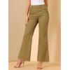 imageAllegra K Womens Bell Bottom 70s Long Pants High Waist Elegant Work TrousersBrown