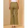 imageAllegra K Womens Bell Bottom 70s Long Pants High Waist Elegant Work TrousersBrown